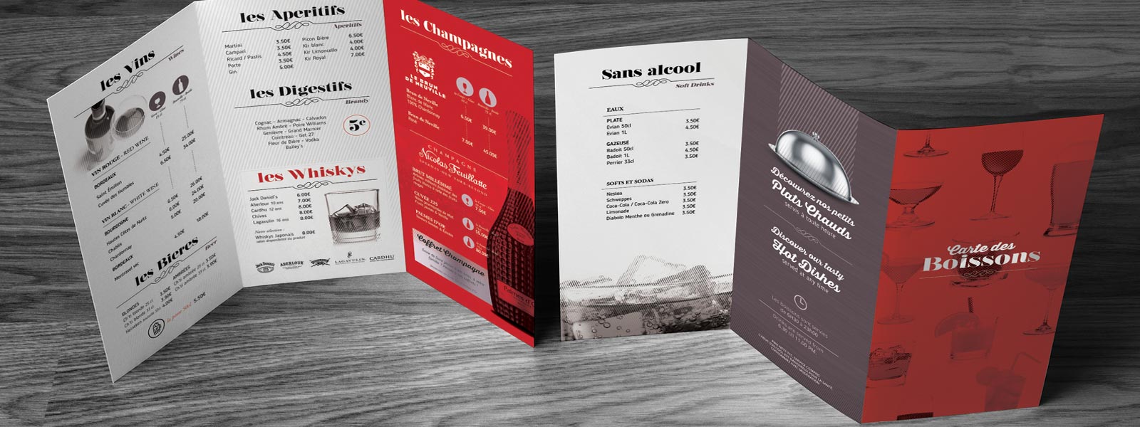 création et impression de menu et carte boissons