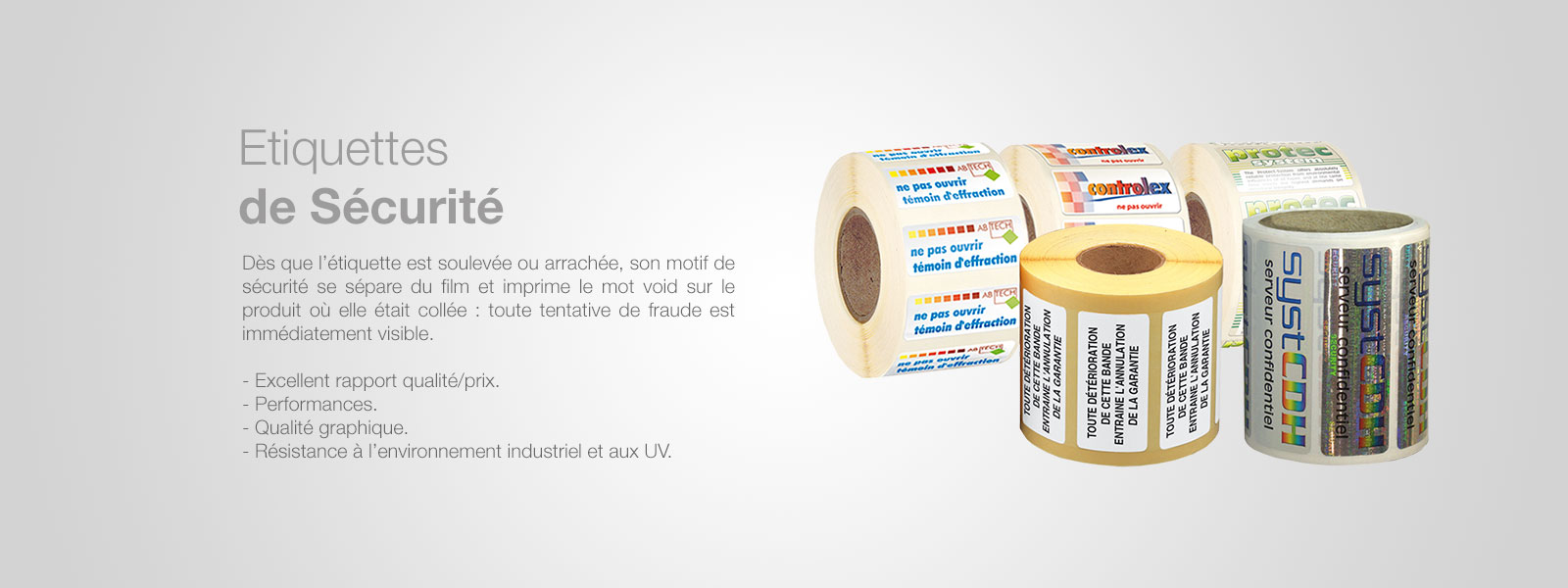 Etiquettes de sécurité