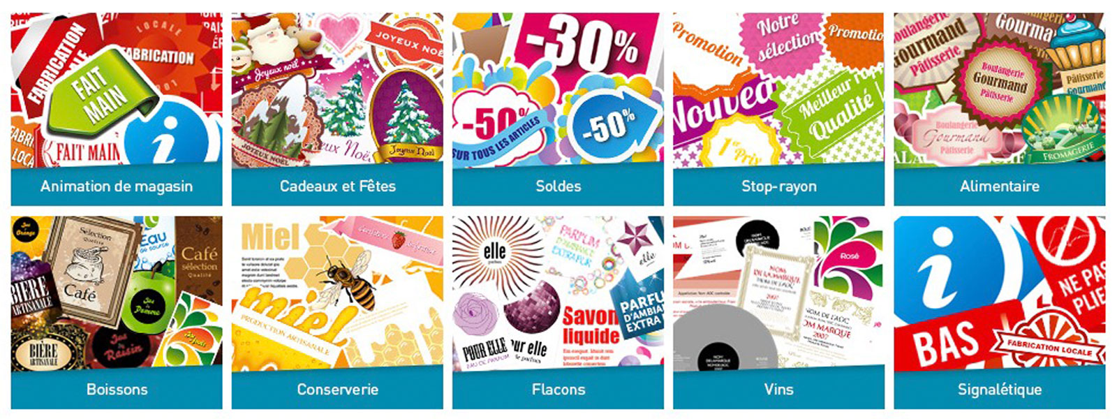 étiquettes magasin pas cher