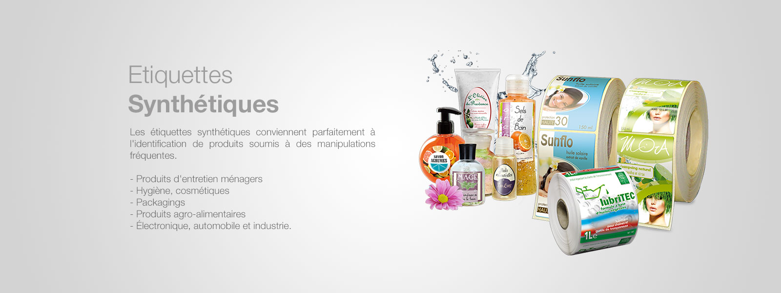 Etiquettes synthétiques