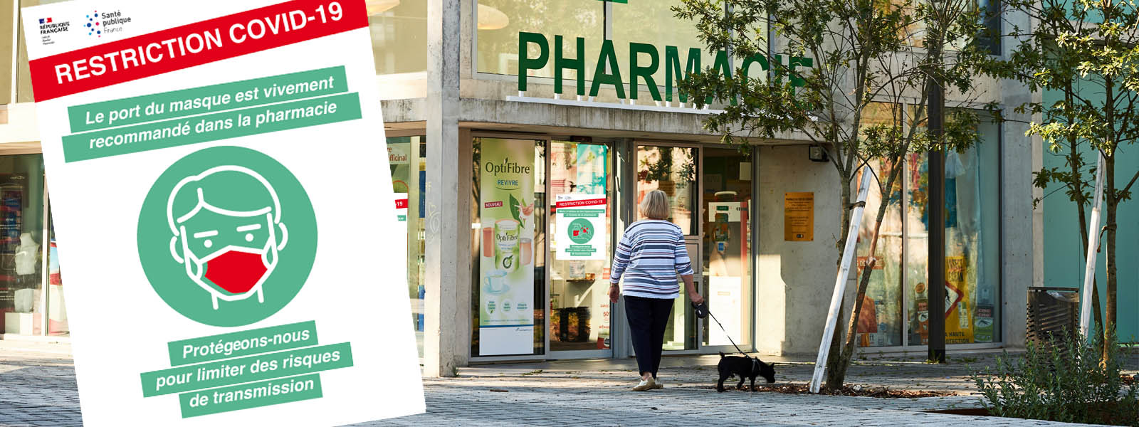 affichage pharmacie magasin covid