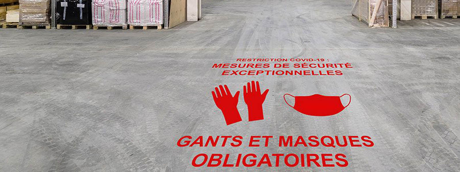 adhésif spécial sol magasin covid 19